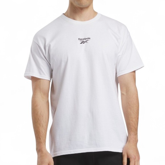 Reebok Mens Game Win Basketball Logo Graphic T-Shirt Short Sleeve White Med NWOT - Picture 1 of 3